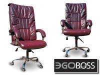 Офисное массажное кресло EGO BOSS EG1001 Maroon в комплектации ELITE натуральная кожа - магазин СпортДоставка. Спортивные товары интернет магазин в Тамбове 