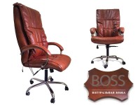 Офисное массажное кресло EGO BOSS EG1001Махагон в комплектации ELITE натуральная кожа - магазин СпортДоставка. Спортивные товары интернет магазин в Тамбове 
